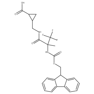rac-(1R,2S)-2-{[2-({[(9H-fluoren-9-yl)methoxy]carbonyl}amino)-3,3,3-trifluoro-2-methylpropanamido]methyl}cyclopropane-1-carboxylic acid结构式