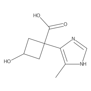 3-hydroxy-1-(4-methyl-1H-imidazol-5-yl)cyclobutane-1-carboxylic acid结构式