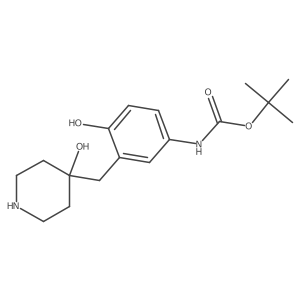 tert-butyl N-{4-hydroxy-3-[(4-hydroxypiperidin-4-yl)methyl]phenyl}carbamate Structure