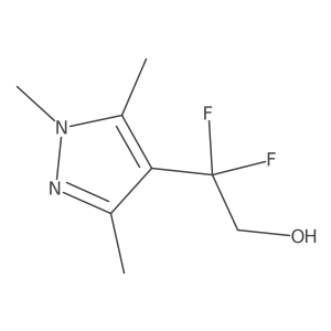 2,2-difluoro-2-(trimethyl-1H-pyrazol-4-yl)ethan-1-ol结构式