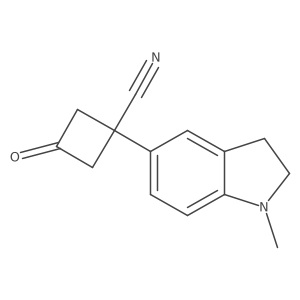 1-(1-methyl-2,3-dihydro-1H-indol-5-yl)-3-oxocyclobutane-1-carbonitrile Structure