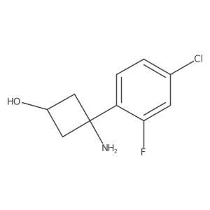 3-Amino-3-(4-chloro-2-fluorophenyl)cyclobutan-1-ol结构式
