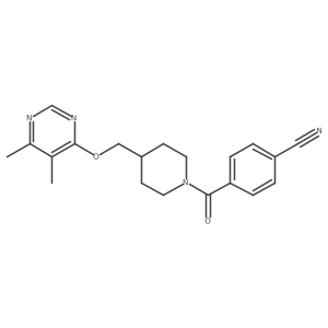 4-(4-(((5,6-Dimethylpyrimidin-4-yl)oxy)methyl)piperidine-1-carbonyl)benzonitrile结构式