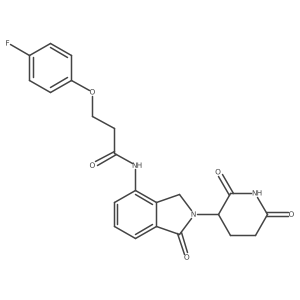 N-[2-(2,6-dioxo-3-piperidyl)-1-oxo-isoindolin-4-yl]-3-(4-fluorophenoxy)propanamide结构式