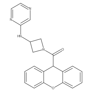 (3-(pyrazin-2-ylamino)azetidin-1-yl)(9H-xanthen-9-yl)methanone结构式
