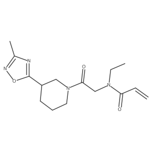 N-Ethyl-N-[2-[3-(3-methyl-1,2,4-oxadiazol-5-yl)piperidin-1-yl]-2-oxoethyl]prop-2-enamide结构式