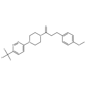 3-(4-Methoxyphenyl)-1-{4-[6-(trifluoromethyl)pyridazin-3-yl]piperazin-1-yl}propan-1-one结构式