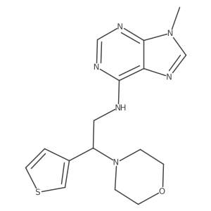 9-methyl-N-[2-(morpholin-4-yl)-2-(thiophen-3-yl)ethyl]-9H-purin-6-amine结构式