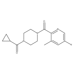 1-Cyclopropanecarbonyl-4-(5-fluoro-3-methylpyridine-2-carbonyl)piperazine Structure