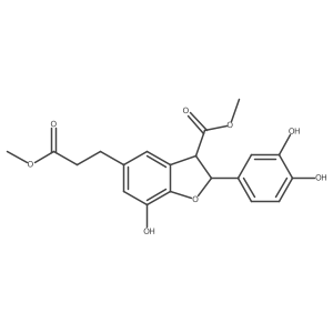 methyl (2R,3R)-2-(3,4-dihydroxyphenyl)-7-hydroxy-5-(3-methoxy-3-oxopropyl)-2,3-dihydro-1-benzofuran-3-carboxylate结构式