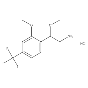 2-Methoxy-2-[2-methoxy-4-(trifluoromethyl)phenyl]ethan-1-amine hydrochloride Structure