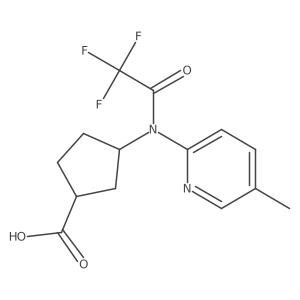 rac-(1R,3S)-3-[2,2,2-trifluoro-N-(5-methylpyridin-2-yl)acetamido]cyclopentane-1-carboxylic acid Structure