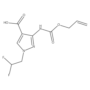 1-(2,2-difluoroethyl)-3-{[(prop-2-en-1-yloxy)carbonyl]amino}-1H-pyrazole-4-carboxylic acid结构式