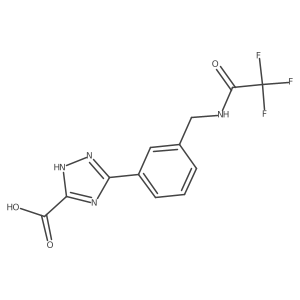 3-{3-[(2,2,2-trifluoroacetamido)methyl]phenyl}-1H-1,2,4-triazole-5-carboxylic acid Structure