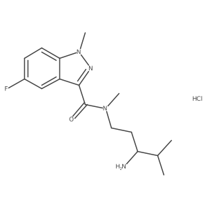 N-(3-amino-4-methylpentyl)-5-fluoro-N,1-dimethyl-1H-indazole-3-carboxamide hydrochloride结构式