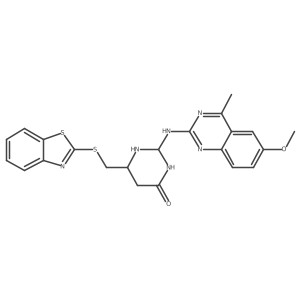 6-(1,3-Benzothiazol-2-ylsulfanylmethyl)-2-[(6-methoxy-4-methylquinazolin-2-yl)amino]-1,3-diazinan-4-one Structure