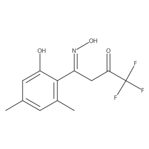4,4,4-Trifluoro-1-(2-hydroxy-4,6-dimethylphenyl)-1,3-butanedione 1-oxime结构式