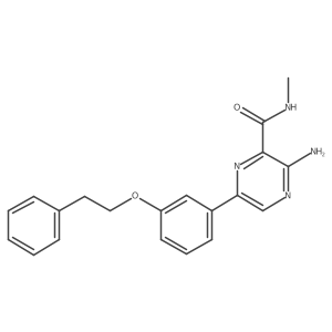 3-amino-N-methyl-6-{3-[(2-phenylethyl)oxy]phenyl}pyrazine-2-carboxamide结构式