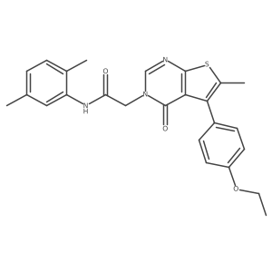 N-(2,5-Dimethylphenyl)-2-(5-(4-ethoxyphenyl)-6-methyl-4-oxothieno[2,3-d]pyrimidin-3(4H)-yl)acetamide结构式