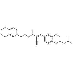 2-cyano-N-[2-(3,4-dimethoxyphenyl)ethyl]-3-[3-methoxy-4-(3-methylbutoxy)phenyl]prop-2-enamide Structure