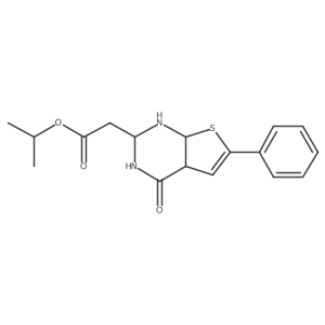propan-2-yl 2-(4-oxo-6-phenyl-2,3,4a,7a-tetrahydro-1H-thieno[2,3-d]pyrimidin-2-yl)acetate Structure