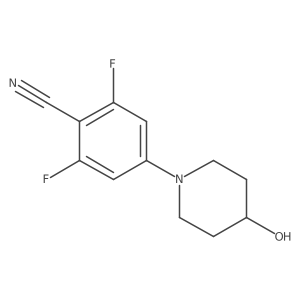 2,6-Difluoro-4-(4-hydroxy-piperidin-1-yl)-benzonitrile结构式