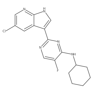 2-(5-chloro-1H-pyrrolo[2,3-b]pyridin-3-yl)-N-cyclohexyl-5-fluoropyrimidin-4-amine Structure
