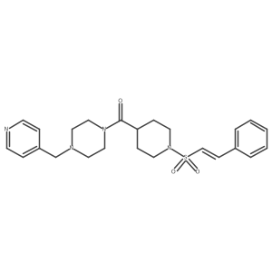 1-[1-(2-Phenylethenesulfonyl)piperidine-4-carbonyl]-4-[(pyridin-4-yl)methyl]piperazine结构式