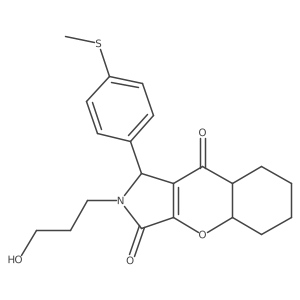 2-(3-hydroxypropyl)-1-(4-methylsulfanylphenyl)-4a,5,6,7,8,8a-hexahydro-1H-chromeno[2,3-c]pyrrole-3,9-dione结构式