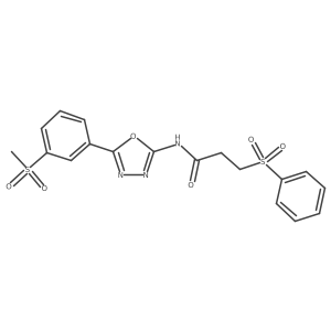3-(benzenesulfonyl)-N-[5-(3-methanesulfonylphenyl)-1,3,4-oxadiazol-2-yl]propanamide结构式