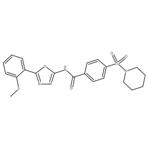 N-(5-(2-(methylthio)phenyl)-1,3,4-oxadiazol-2-yl)-4-(piperidin-1-ylsulfonyl)benzamide Structure