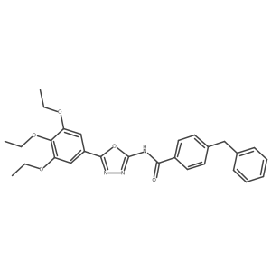 4-benzyl-N-[5-(3,4,5-triethoxyphenyl)-1,3,4-oxadiazol-2-yl]benzamide结构式
