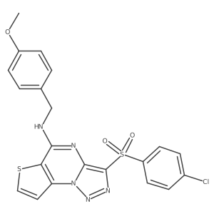 3-[(4-chlorophenyl)sulfonyl]-N-(4-methoxybenzyl)thieno[2,3-e][1,2,3]triazolo[1,5-a]pyrimidin-5-amine Structure