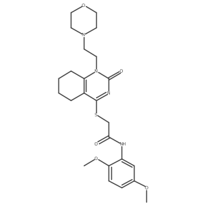 N-(2,5-dimethoxyphenyl)-2-((1-(2-morpholinoethyl)-2-oxo-1,2,5,6,7,8-hexahydroquinazolin-4-yl)thio)acetamide Structure