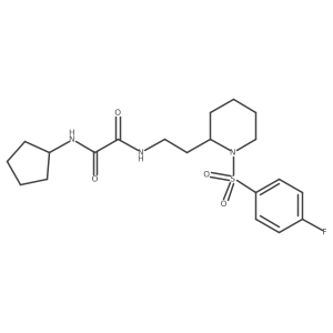 N1-cyclopentyl-N2-(2-(1-((4-fluorophenyl)sulfonyl)piperidin-2-yl)ethyl)oxalamide结构式