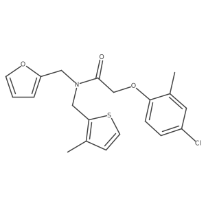 2-(4-chloro-2-methylphenoxy)-N-(furan-2-ylmethyl)-N-[(3-methylthiophen-2-yl)methyl]acetamide Structure