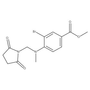 Benzoic acid,3-bromo-4-[[(2,5-dioxo-1-pyrrolidinyl)methyl]methylamino]-,methyl ester结构式