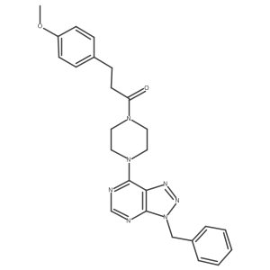 1-(4-(3-benzyl-3H-[1,2,3]triazolo[4,5-d]pyrimidin-7-yl)piperazin-1-yl)-3-(4-methoxyphenyl)propan-1-one结构式