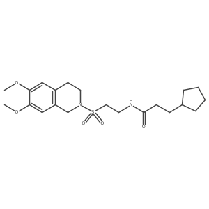 3-cyclopentyl-N-{2-[(6,7-dimethoxy-1,2,3,4-tetrahydroisoquinolin-2-yl)sulfonyl]ethyl}propanamide结构式