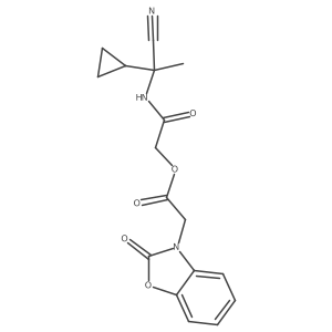 [(1-Cyano-1-cyclopropylethyl)carbamoyl]methyl 2-(2-oxo-2,3-dihydro-1,3-benzoxazol-3-yl)acetate Structure