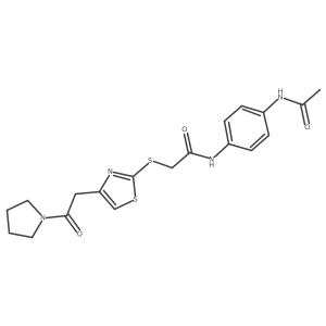 N-(4-acetamidophenyl)-2-((4-(2-oxo-2-(pyrrolidin-1-yl)ethyl)thiazol-2-yl)thio)acetamide Structure