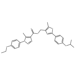 (2-(4-isopropoxyphenyl)-5-methyloxazol-4-yl)methyl 1-(4-ethoxyphenyl)-5-methyl-1H-1,2,3-triazole-4-carboxylate结构式