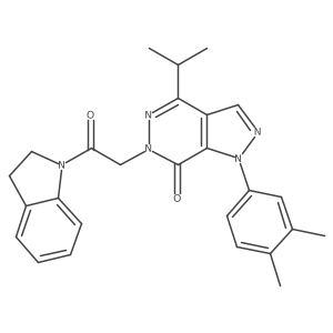 1-(3,4-dimethylphenyl)-6-(2-(indolin-1-yl)-2-oxoethyl)-4-isopropyl-1H-pyrazolo[3,4-d]pyridazin-7(6H)-one结构式