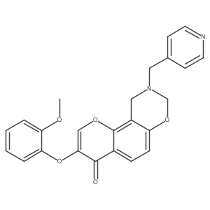 3-(2-methoxyphenoxy)-9-(pyridin-4-ylmethyl)-9,10-dihydrochromeno[8,7-e][1,3]oxazin-4(8H)-one Structure