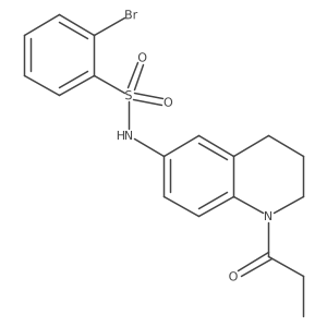 2-bromo-N-(1-propionyl-1,2,3,4-tetrahydroquinolin-6-yl)benzenesulfonamide结构式
