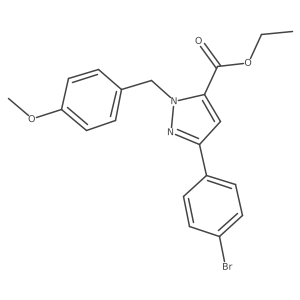 Ethyl 1-(4-methoxybenzyl)-3-(4-bromophenyl)-1H-pyrazole-5-carboxylate结构式