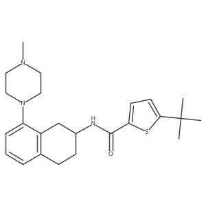5-tert-butyl-N-[(2R)-8-(4-methylpiperazin-1-yl)-1,2,3,4-tetrahydronaphthalen-2-yl]thiophene-2-carboxamide结构式