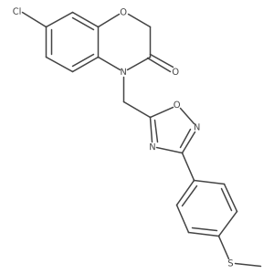 7-chloro-4-((3-(4-(methylthio)phenyl)-1,2,4-oxadiazol-5-yl)methyl)-2H-benzo[b][1,4]oxazin-3(4H)-one Structure