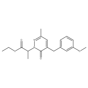 ethyl 2-(5-(3-methoxybenzyl)-3-methyl-6-oxopyridazin-1(6H)-yl)propanoate结构式