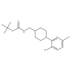 Tert-butyl (1-(5-bromo-2-chloropyrimidin-4-yl)piperidin-4-yl)methylcarbamate Structure